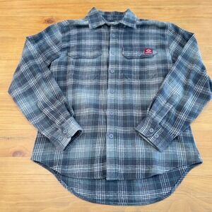 Wolverine Men Plaid Flannel Shirt Blue Grey Green Long Sleeve Button Down Size M